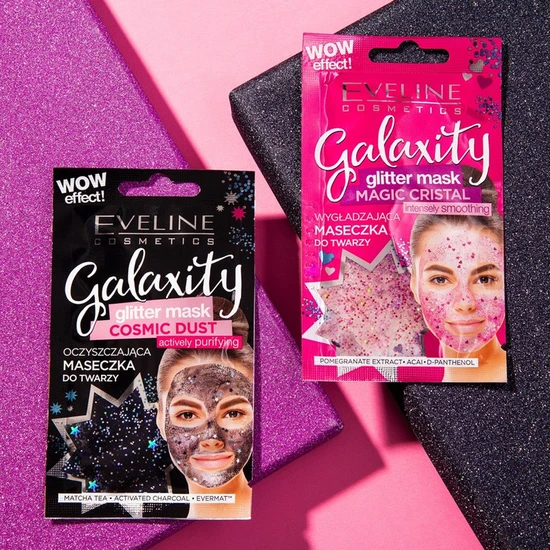 Eveline Galaxity Glitter Black Actively Purifying Face Mask 10ml