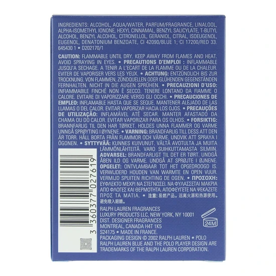 Ralph Lauren Polo Blue Eau De Toilette 40ml