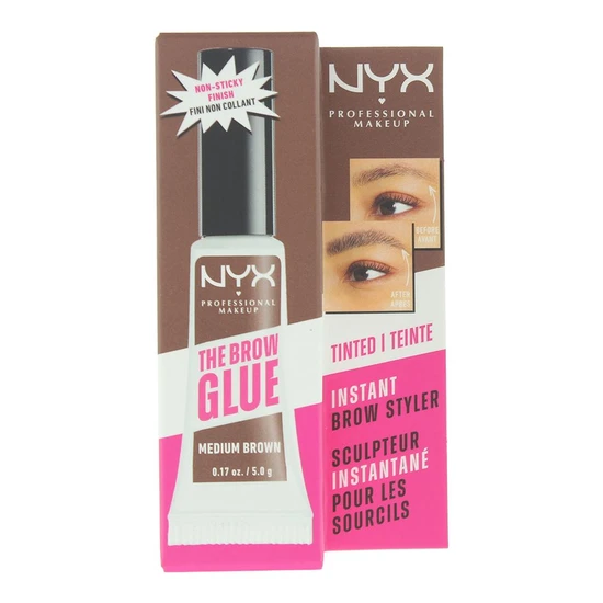 NYX Professional Makeup The Grow Glue Instant Brow Styler Gel Medium Brown