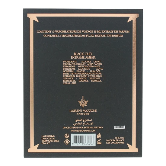Laurent Mazzone Black Oud Extrem Amber Extrait De Parfum 3 x 15ml
