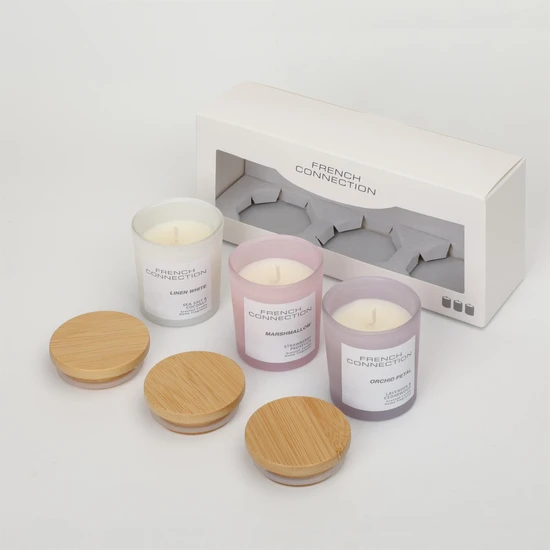 French Connection Pastel Collection Trio Of Candles Gift Set 3 50g