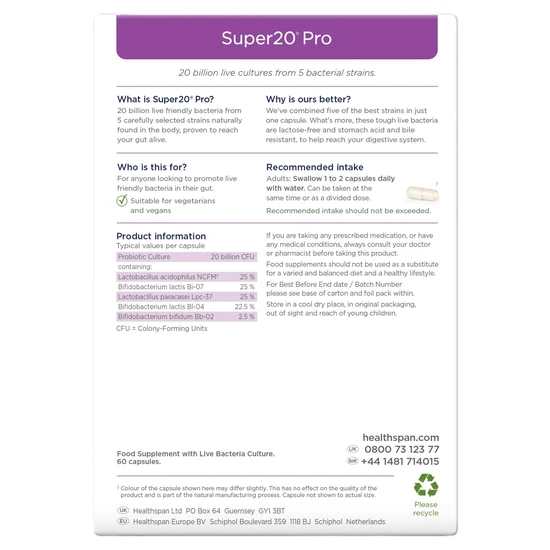 Healthspan Super20 Pro Capsules 60 Capsules