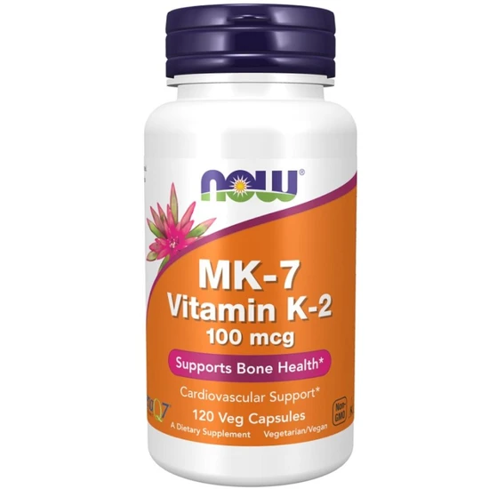 NOW Foods MK-7 Vitamin K-2 100mcg Capsules - 120