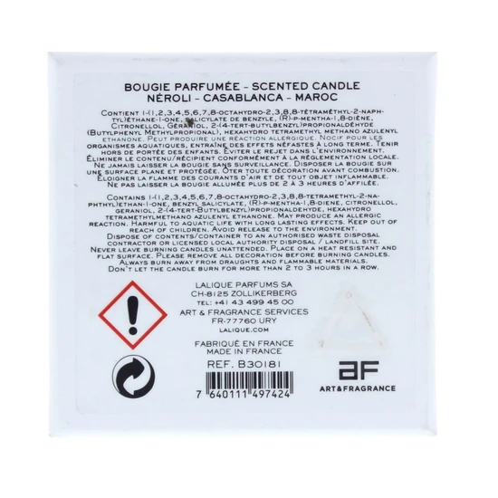 Lalique Neroli Casablanca Maroc Candle 190g