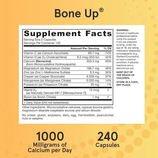 Jarrow Formulas BoneUp Capsules 240 Capsules