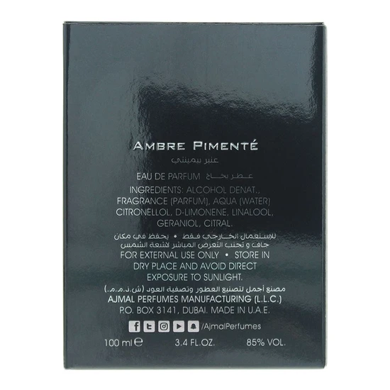 Ajmal Ambre Pimente Eau De Parfum 100ml
