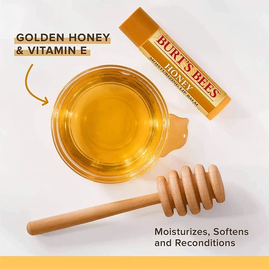 Burt's Bees Moisturising Lip Balm Honey 4.25g x2