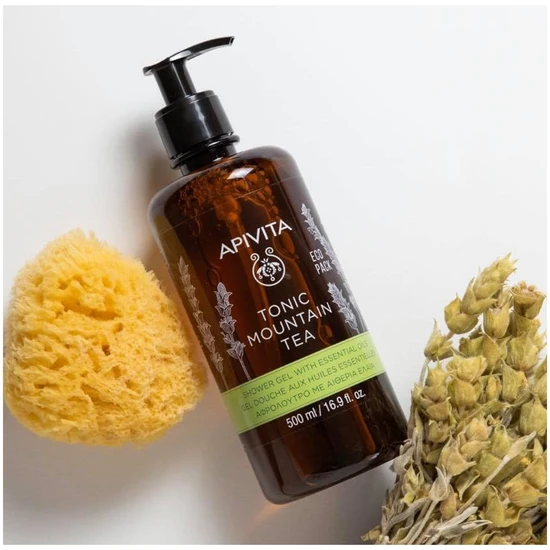 APIVITA Tonic Mountain Tea Shower Gel With Essential Oils Ecopack 500ml