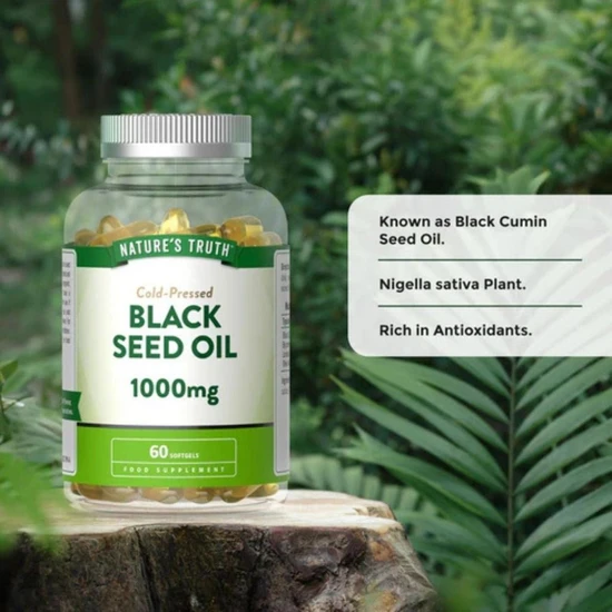 Nature's Truth Black Seed Oil 1000mg Cold Pressed Softgels 60 Softgels