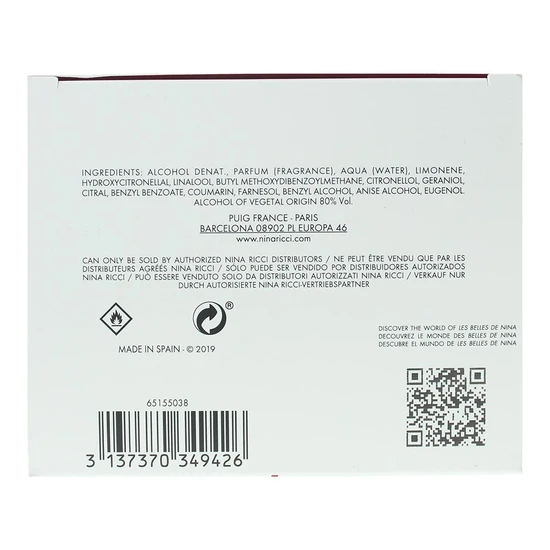 Nina Ricci Nina Rouge Eau De Toilette 80ml