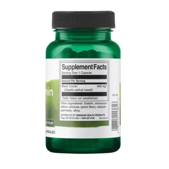 Swanson Black Cumin Seed 400mg Capsules 60 Capsules
