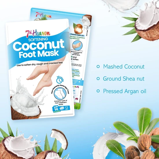 Montagne Jeunesse 7th Heaven Softening Coconut Foot Mask 1 Pair