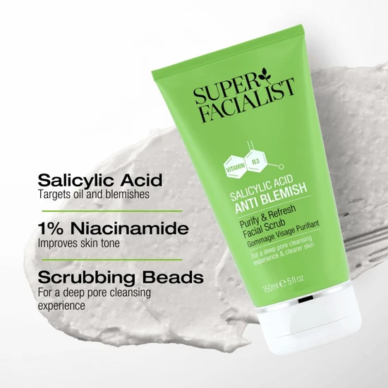 Super Facialist Salicylic Acid Anti Blemish Purify & Refresh Facial Scrub 150ml