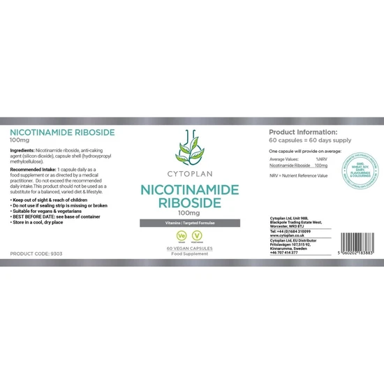 Cytoplan Nicotinamide Riboside 100mg 60 Capsules