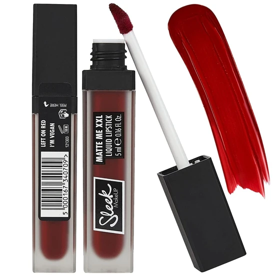 Sleek MakeUP Matte Me XXL Liquid Lipstick Left On Red
