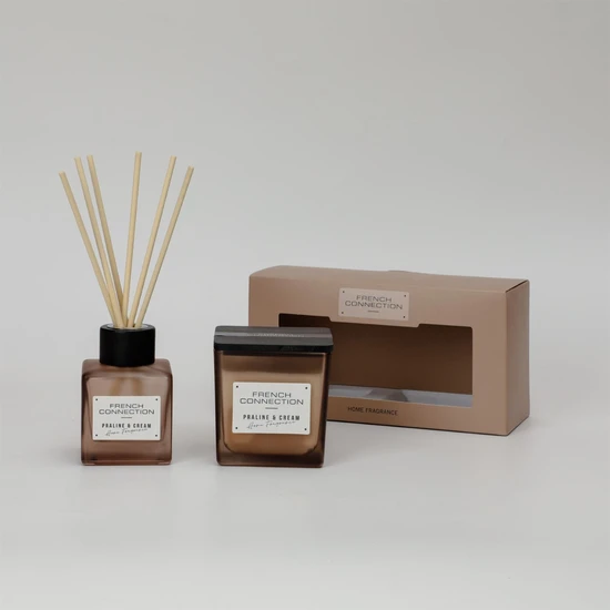 French Connection Autumn Collection Praline & Cream Diffuser + Candle 100ml + 200g
