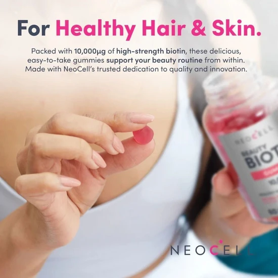 NeoCell Biotin 10000mcg Natural Strawberry Gummies 60 Gummies