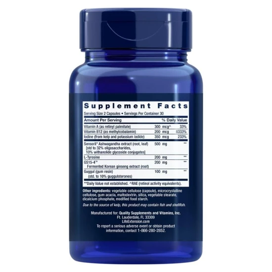 Life Extension Triple Action Thyroid Vegicaps 60 Vegicaps