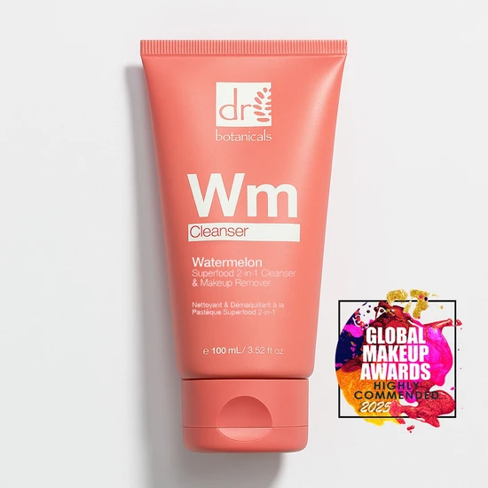 Dr Botanicals Watermelon Superfood 2-in-1 Cleanser & Makeup Remover With Glycolic Acid, Salicylic Acid & Lactic Acid 100ml