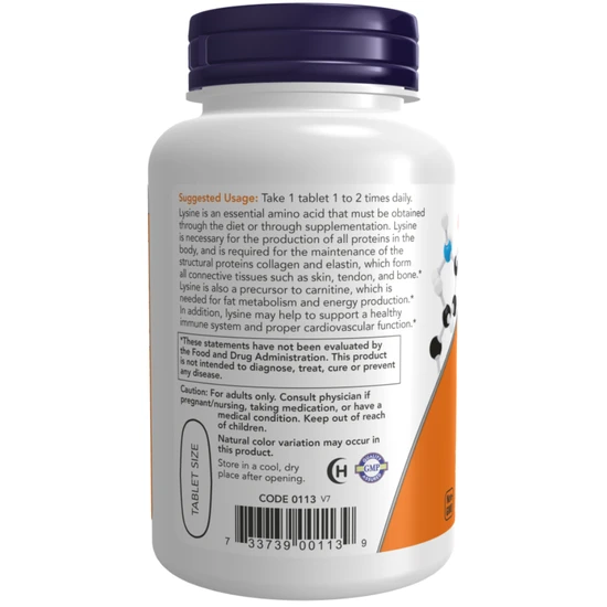 NOW Foods L-Lysine 1000mg 100 Tablets