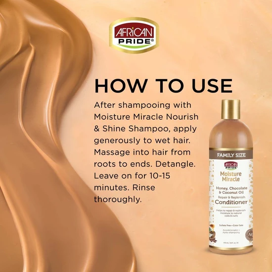 African Pride Moisture Miracle Honey Chocolate & Coconut Oil Conditioner 475ml