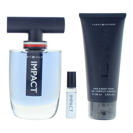 Tommy Hilfiger Impact Eau De Toilette 100ml, 4ml + Body Wash 100ml Gift Set 100ml