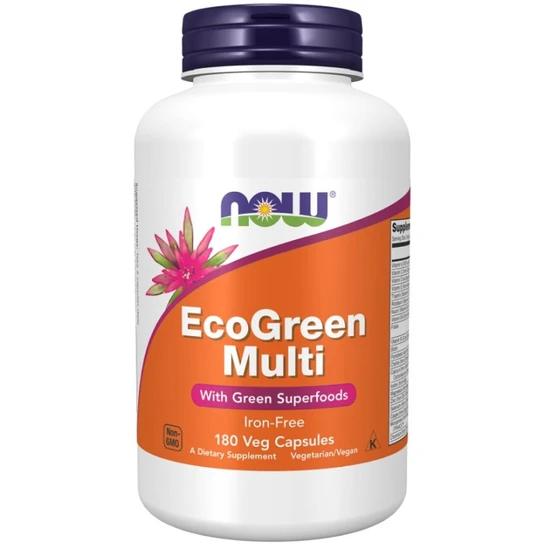 NOW Foods EcoGreen Multi Iron Free Capsules 180 Capsules