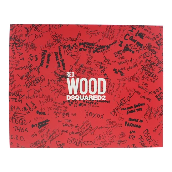 Dsquared2 Red Wood Eau De Toilette 50ml, Shower Gel 50ml + Body Lotion 50ml