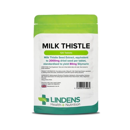 Lindens Milk Thistle Seed Extract 100mg 2000mg Eq Tablets 120 Tablets
