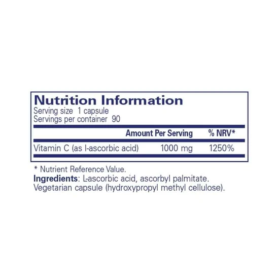 Pure Encapsulations Ascorbic Acid Capsules 90 Capsules