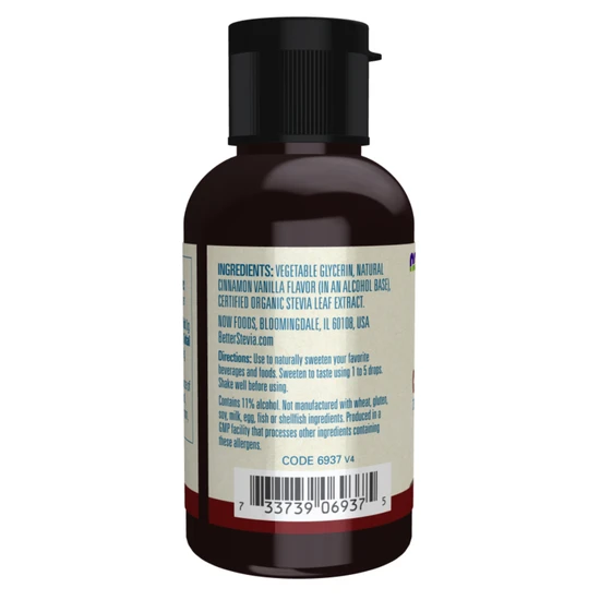 NOW Foods Better Stevia Liquid Cinnamon Vanilla 59ml