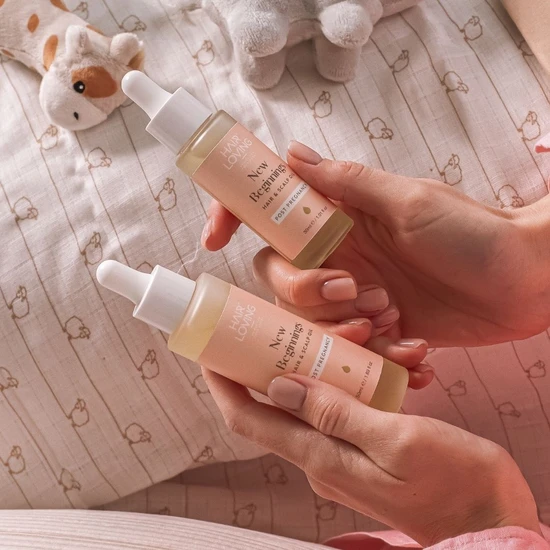 Hair Loving Postpartum Hair Regrowth Bundle 30ml New Beginning Hair Oil & Derma Roller Combo
