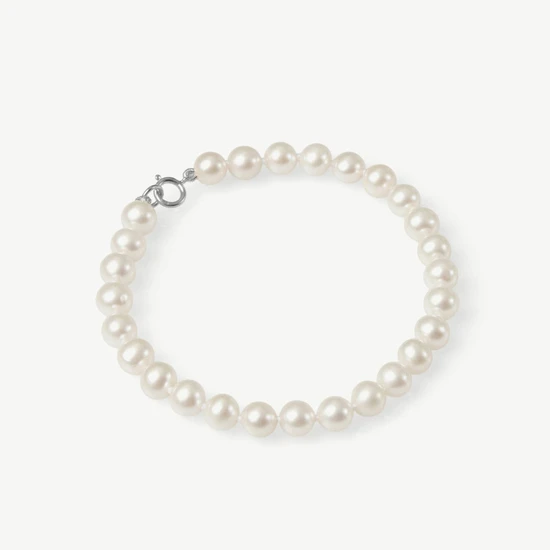 Kyoto Pearl Bertie 4mm Pearl Bracelet 925 Sterling Silver White