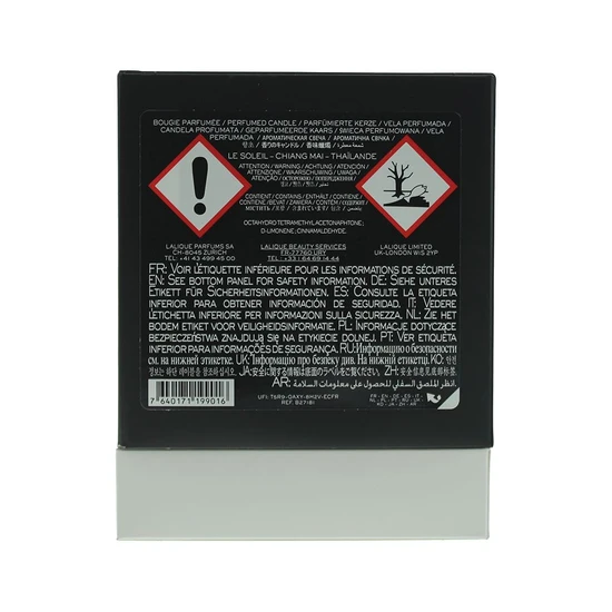 Lalique Le Soleil Chiang Mai Thailande Perfumed Candle 190g
