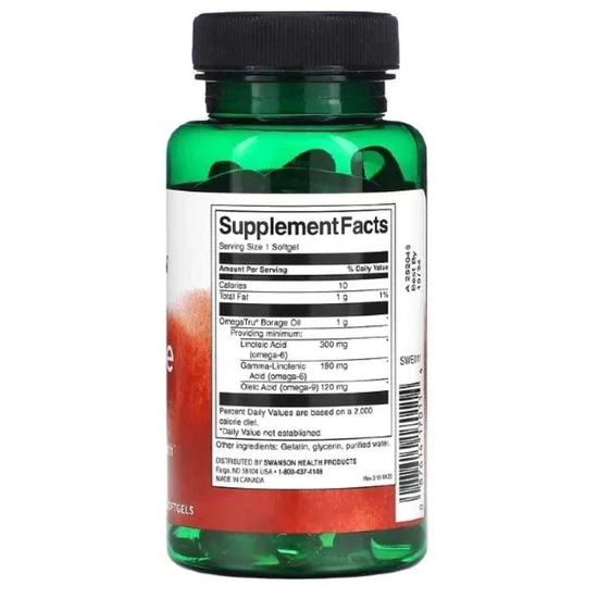 Swanson Borage Oil 1000mg Softgels 60 Softgels