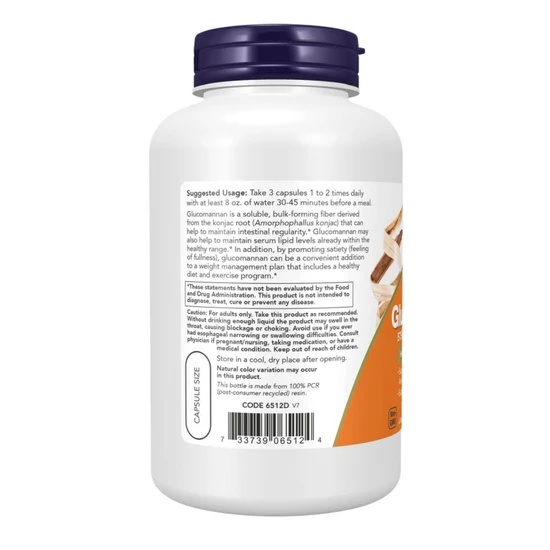 NOW Foods Glucomannan From Konjac Root Capsules 575mg x 180