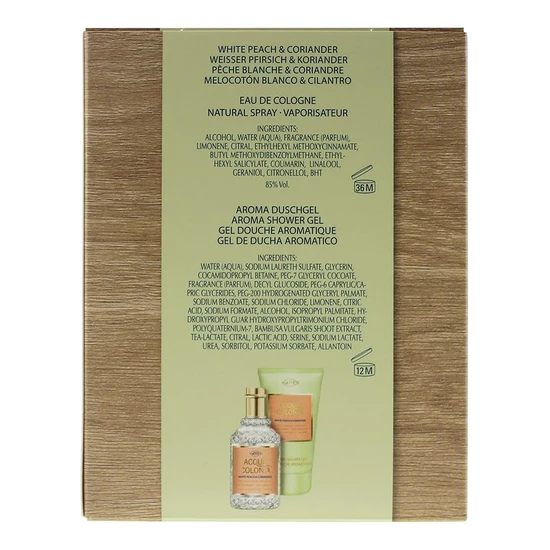 4711 Acqua Colonia White Peach & Coriander Gift Set 50ml Eau De Cologne + 75ml Shower Gel