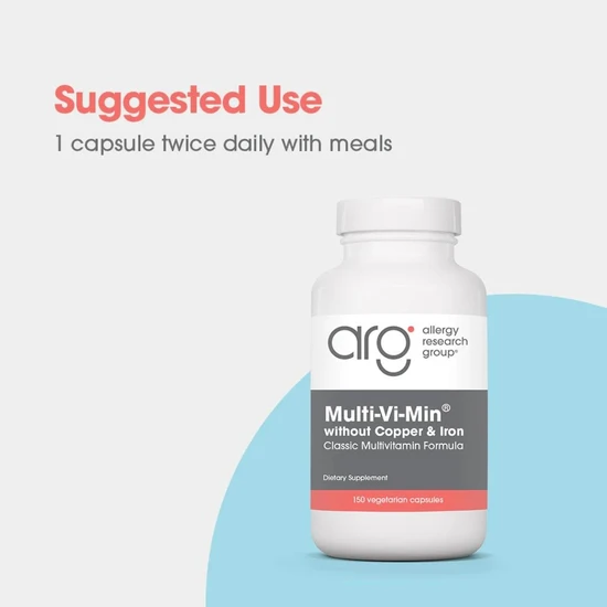 Allergy Research Group Multi-Vi-Min Without Copper & Iron Capsules 150 Capsules