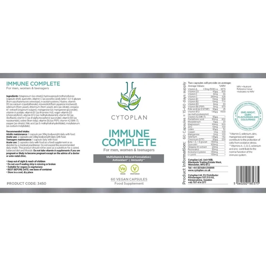 Cytoplan Immune Complete Capsules 60 Capsules