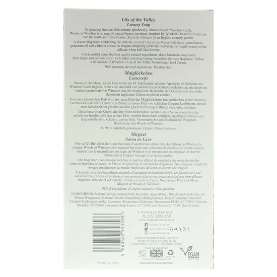 Woods of Windsor Lily Of The Valley Luxury Soap 3 x 60g