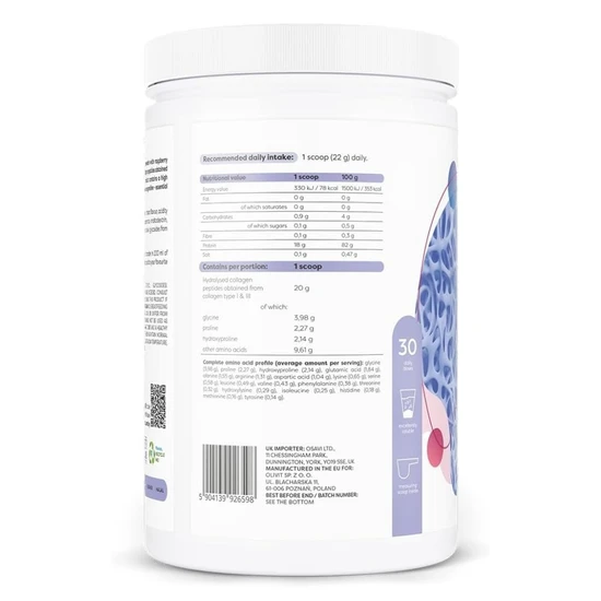 Osavi Collagen Hydrolysed Type I & III Raspberry 660g