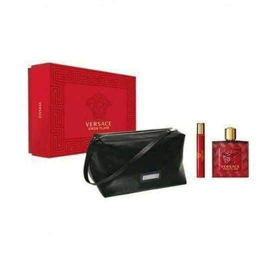 Versace Eros Flame Gift Set 100ml EDP + 10ml EDP + Toiletry Bag