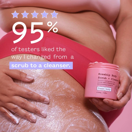 Frank Body Rosehip Body Scrub + Cleanser 250g