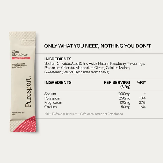Puresport Ultra Electrolytes Raspberry Salt Sachets 15 Sachets