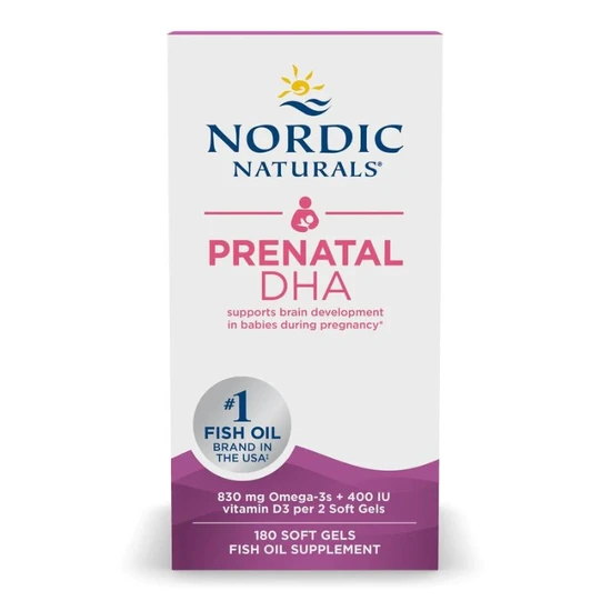 Nordic Naturals Prenatal DHA 830mg Omega-3 + 400iu D3 Unflavored Softgels 180