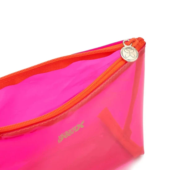 Victoria Green 'Mia' Makeup Bag Clear Pink