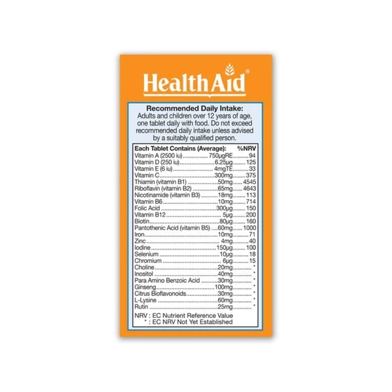 Health Aid Mega-Multi With Ginseng Tablets 30 Tablets
