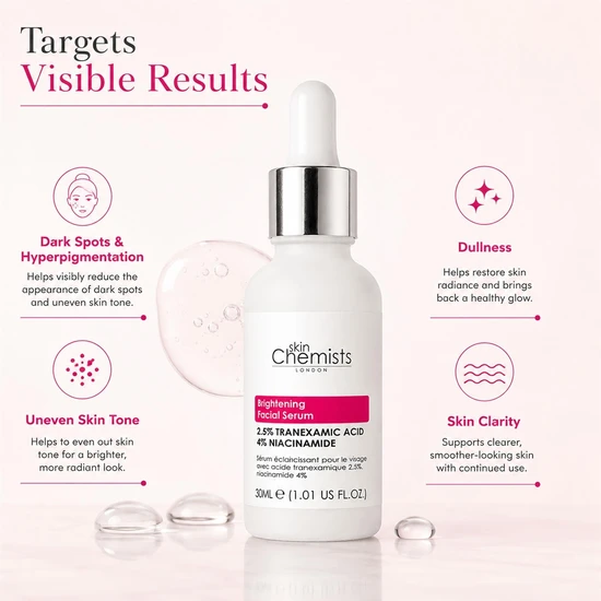 skinChemists Brightening Facial Serum With Tranexamic Acid 2.5% & Niacinamide 4% 30ml