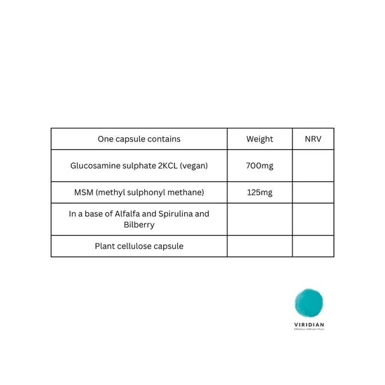 Viridian Glucosamine With MSM Capsules 90 Capsules