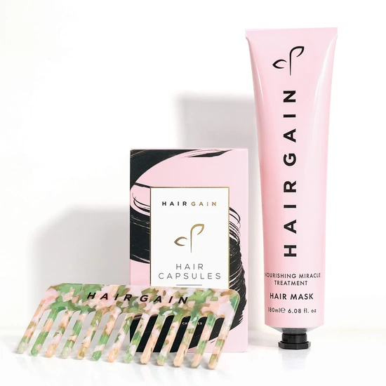 Hair Gain Trio Set Gummies, Comb & Mask 15% OFF